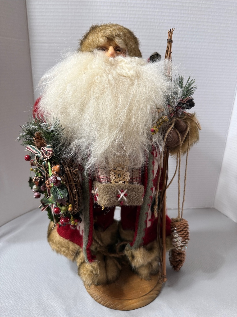 Vintage Northlight 16” Woodland Santa Figurine Rustic Primitive Father Christmas